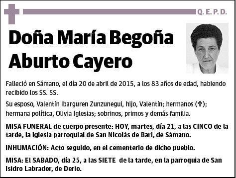 ABURTO CAYERO,MARIA BEGOÑA