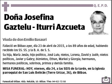 GAZTELU-ITURRI AZCUETA,JOSEFINA