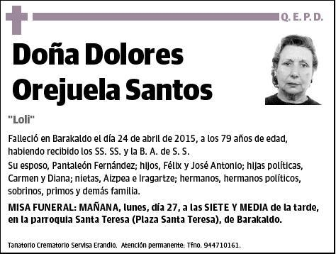 OREJUELA SANTOS,DOLORES