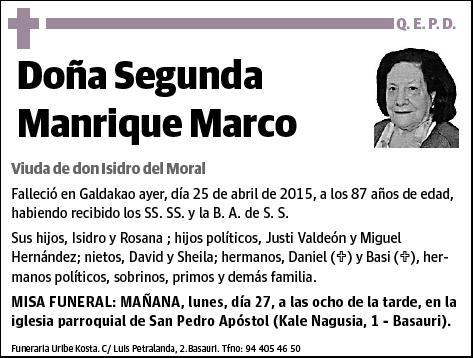 MANRIQUE MARCO,SEGUNDA