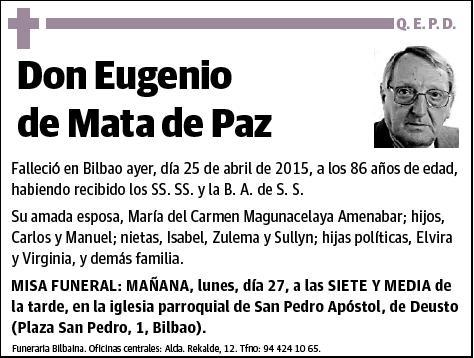 DE MATA DE PAZ,EUGENIO