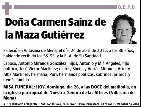 SAINZ DE LA MAZA GUTIERREZ,CARMEN