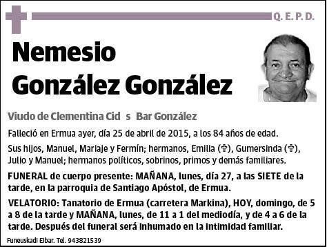 GONZALEZ GONZALEZ,NEMESIO