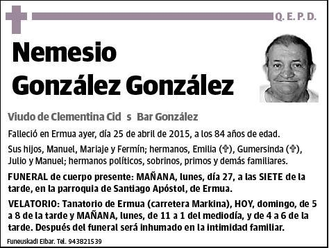 GONZALEZ GONZALEZ,NEMESIO