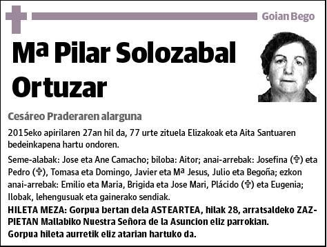 SOLOZABAL ORTUZAR,Mª PILAR