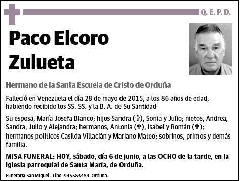 ELCORO ZULUETA,PACO