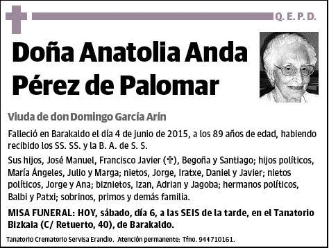 ANDA PEREZ DE PALOMAR,ANATOLIA