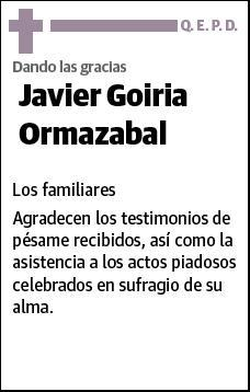 GOIRIA ORMAZABAL,JAVIER