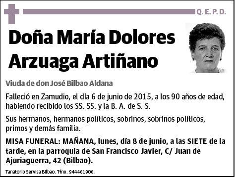 ARZUAGA ARTIÑANO,MARIA DOLORES