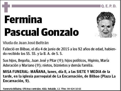 PASCUAL GONZALO,FERMINA