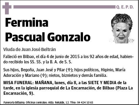 PASCUAL GONZALO,FERMINA