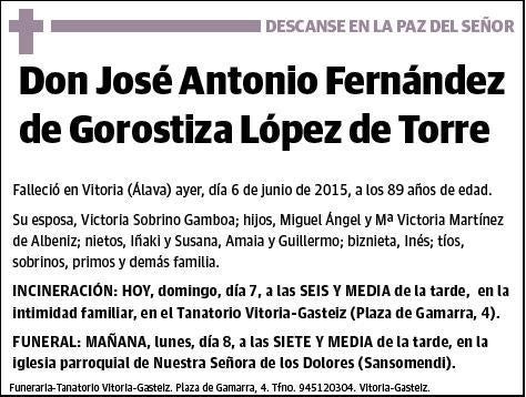 FERNANDEZ DE GOROSTIZA LOPEZ DE TORRE,JOSE ANTONIO