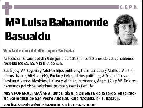 BAHAMONDE BASUALDU,Mª LUISA