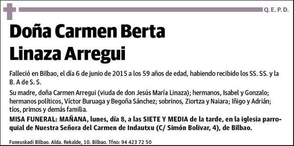 LINAZA ARREGUI,CARMEN BERTA