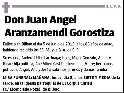 ARANZAMENDI GOROSTIZA,JUAN ANGEL