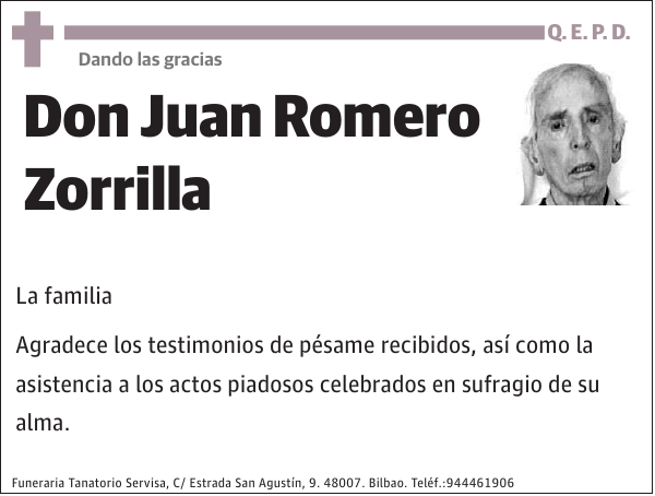 JUAN ROMERO ZORRILLA