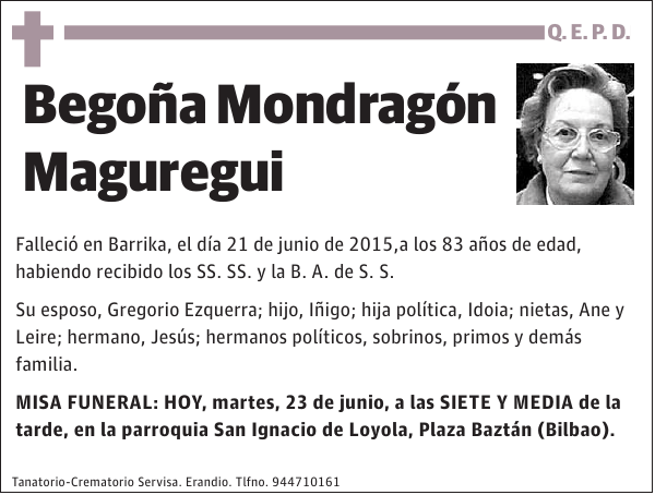 BEGOÑA MONDRAGÓN MAGUREGUI