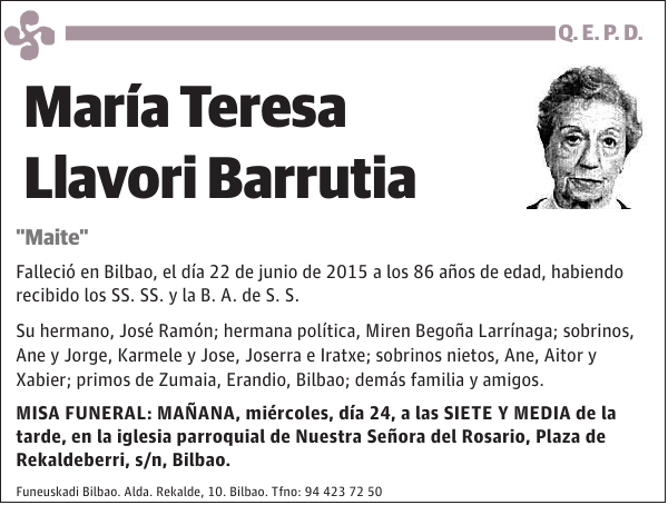 MARÍA TERESA LLAVORI BARRUTIA