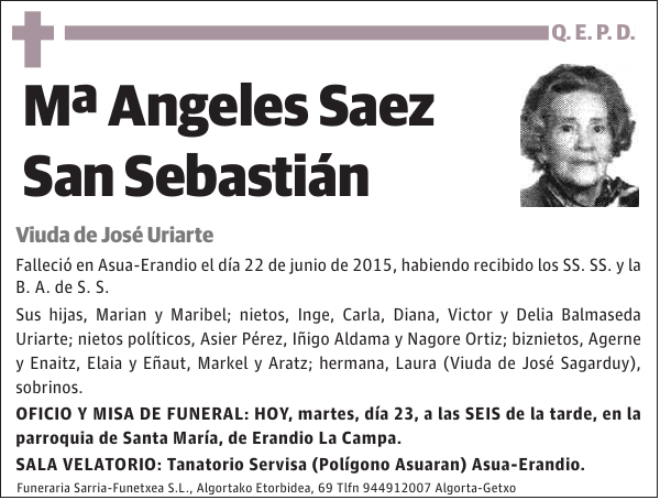 Mª ANGELES SAEZ SAN SEBASTIÁN