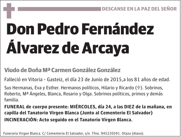 Pedro Fernández Álvarez de Arcaya