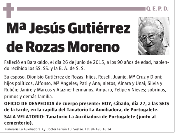 Mª Jesús Gutiérrez de Rozas Moreno