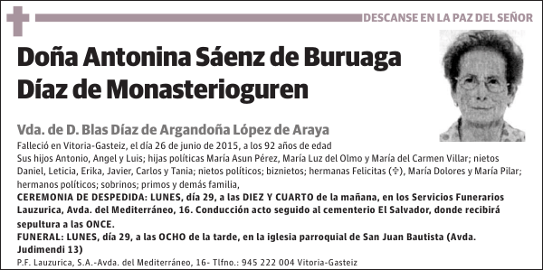 Antonina Sáenz de Buruaga Díaz de Monasterioguren