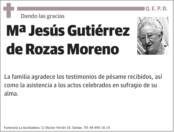 Mª Jesús Gutiérrez de Rozas Moreno