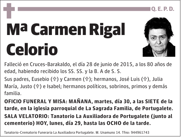 Mª Carmen Rigal Celorio