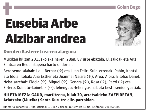 Eusebia Arbe Alzibar