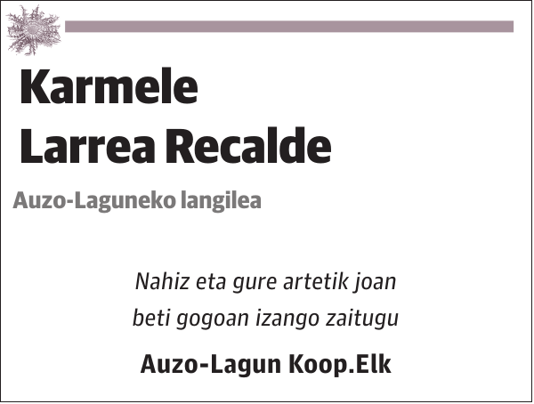 Karmele Larrea Recalde