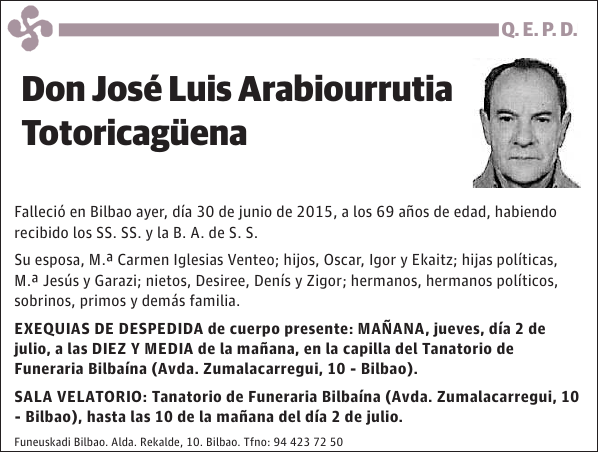 José Luis Arabiourrutia Totoricagüena