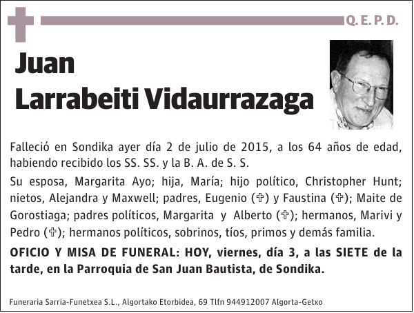 Juan Larrabeiti Vidaurrazaga