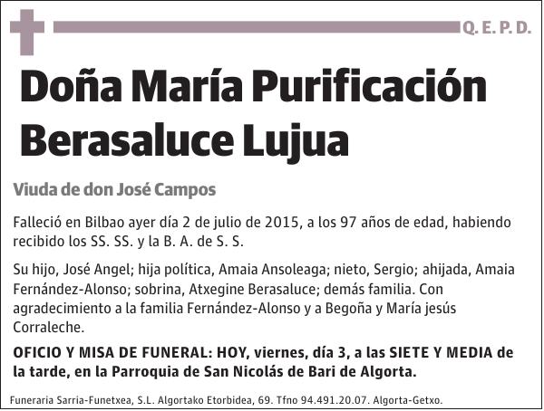 María Purificación Berasaluce Lujua