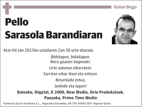 Pello Sarasola Barandiaran