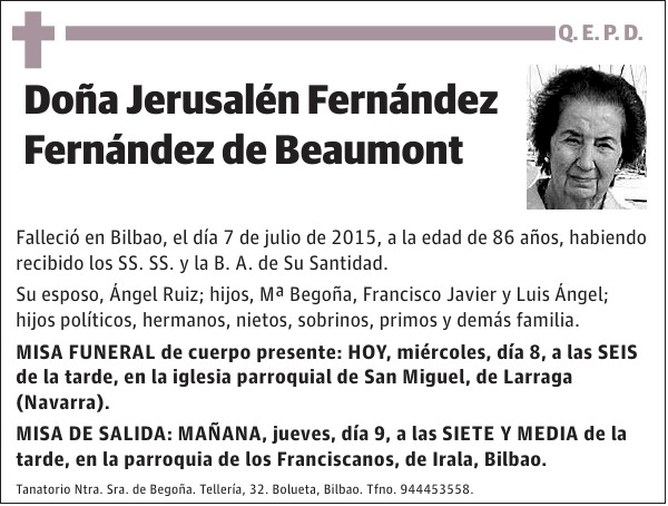 Jerusalén Fernández Fernández de Beaumont