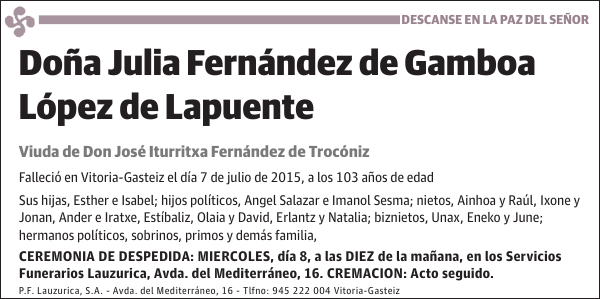 Julia Fernández de Gamboa López de Lapuente