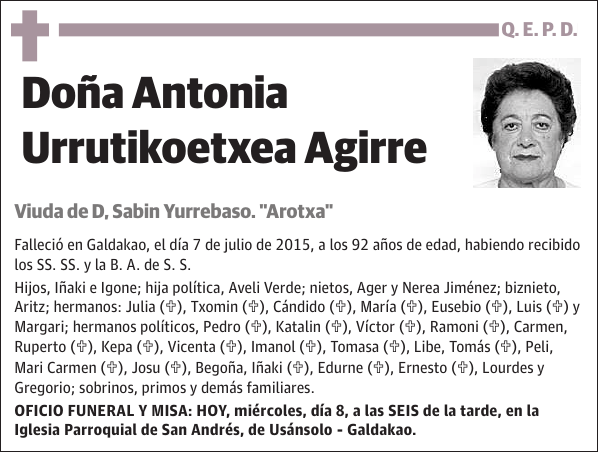 Antonia Urrutikoetxea Agirre