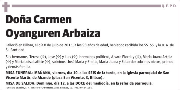 Carmen Oyanguren Arbaiza