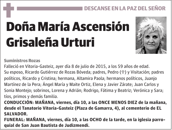 María Ascensión Grisaleña Urturi