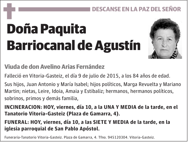 Paquita Barriocanal de Agustín