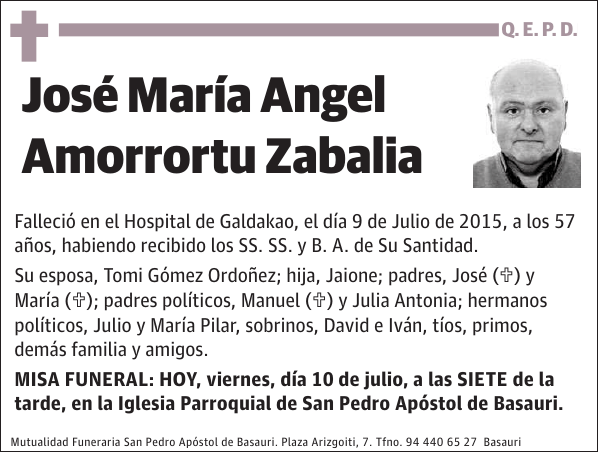 José María Angel Amorrortu Zabalia