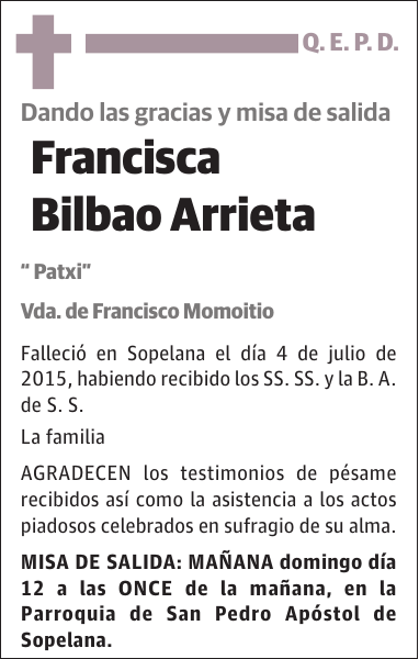 Francisca Bilbao Arrieta