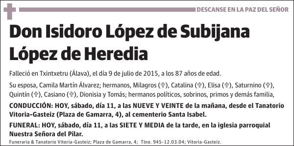 Isidoro López de Subijana López de Heredia