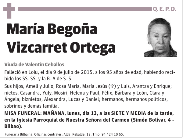 María Begoña Vizcarret Ortega