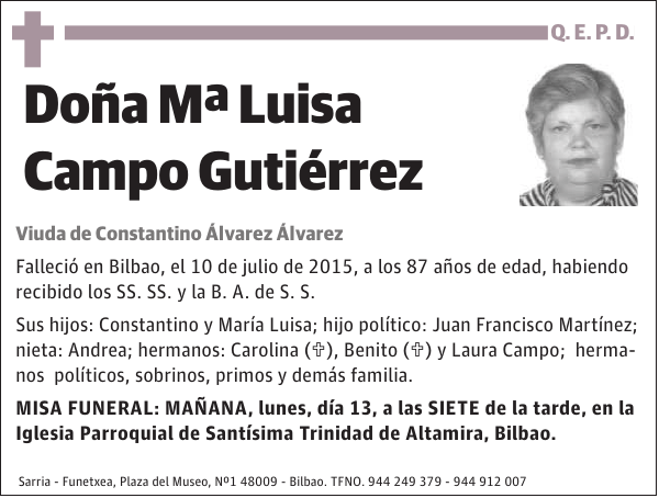 Mª Luisa Campo Gutiérrez