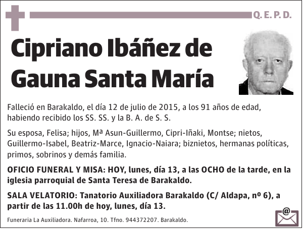 Cipriano Ibáñez de Gauna Santa María
