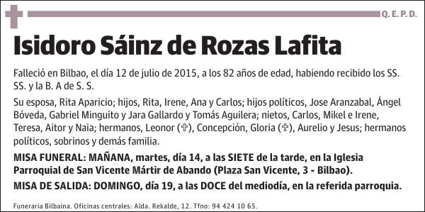 Isidoro Sáinz de Rozas Lafita