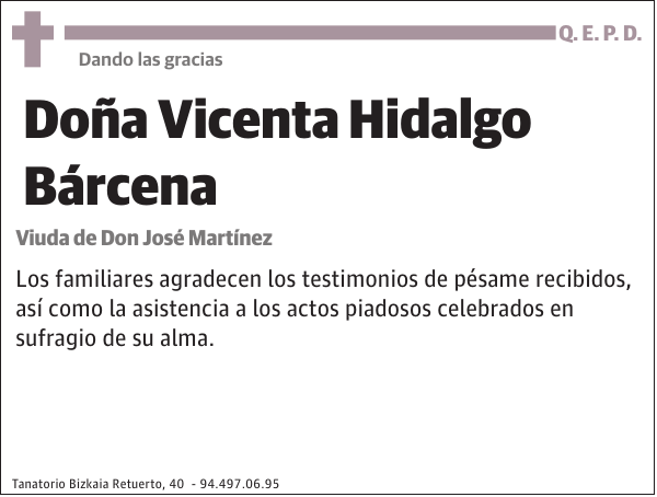 Vicenta Hidalgo Bárcena