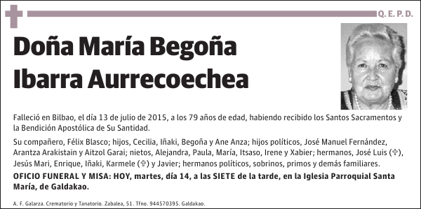 María Begoña Ibarra Aurrecoechea