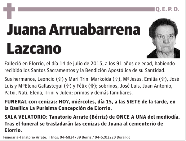 Juana Arruabarrena Lazcano